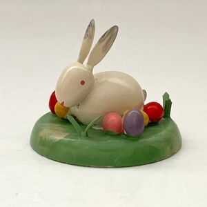 VINTAGE BUNNY WITH COLORED EGGS